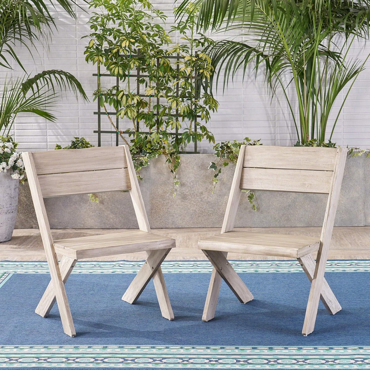 Acacia Wood Chairs Set of 2 A9519