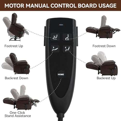 Black Leather Dual Motor Power Lift Recliner Chair G45131