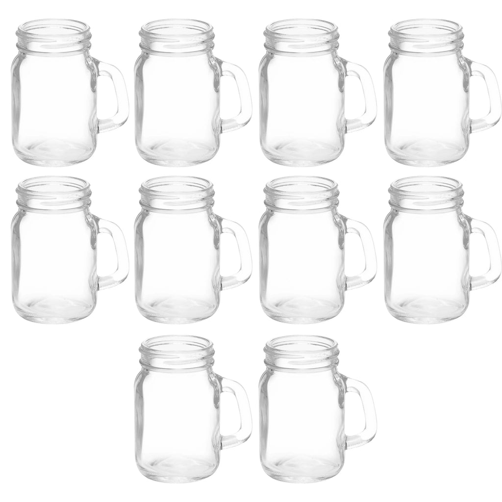 Clear Glass Mason Jar with Handle Set of 10, 4.5 oz C47325