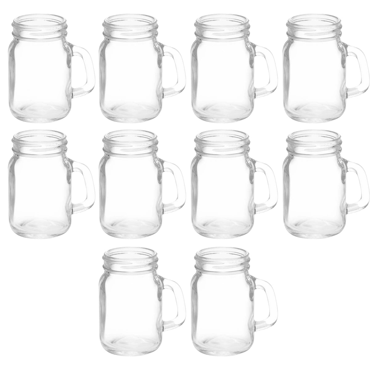 Clear Glass Mason Jar with Handle Set of 10, 4.5 oz C47325