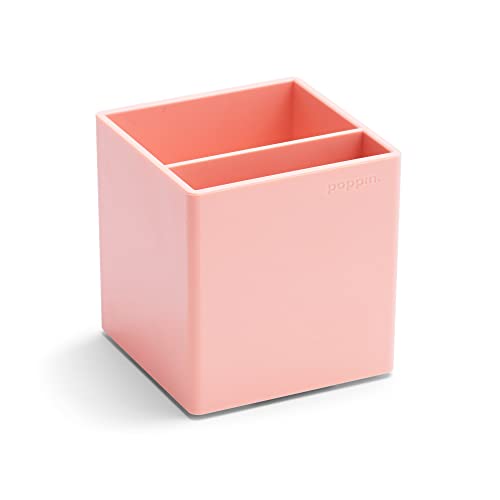 Blush Pink Plastic Pen Holder with 2 Compartments M5504