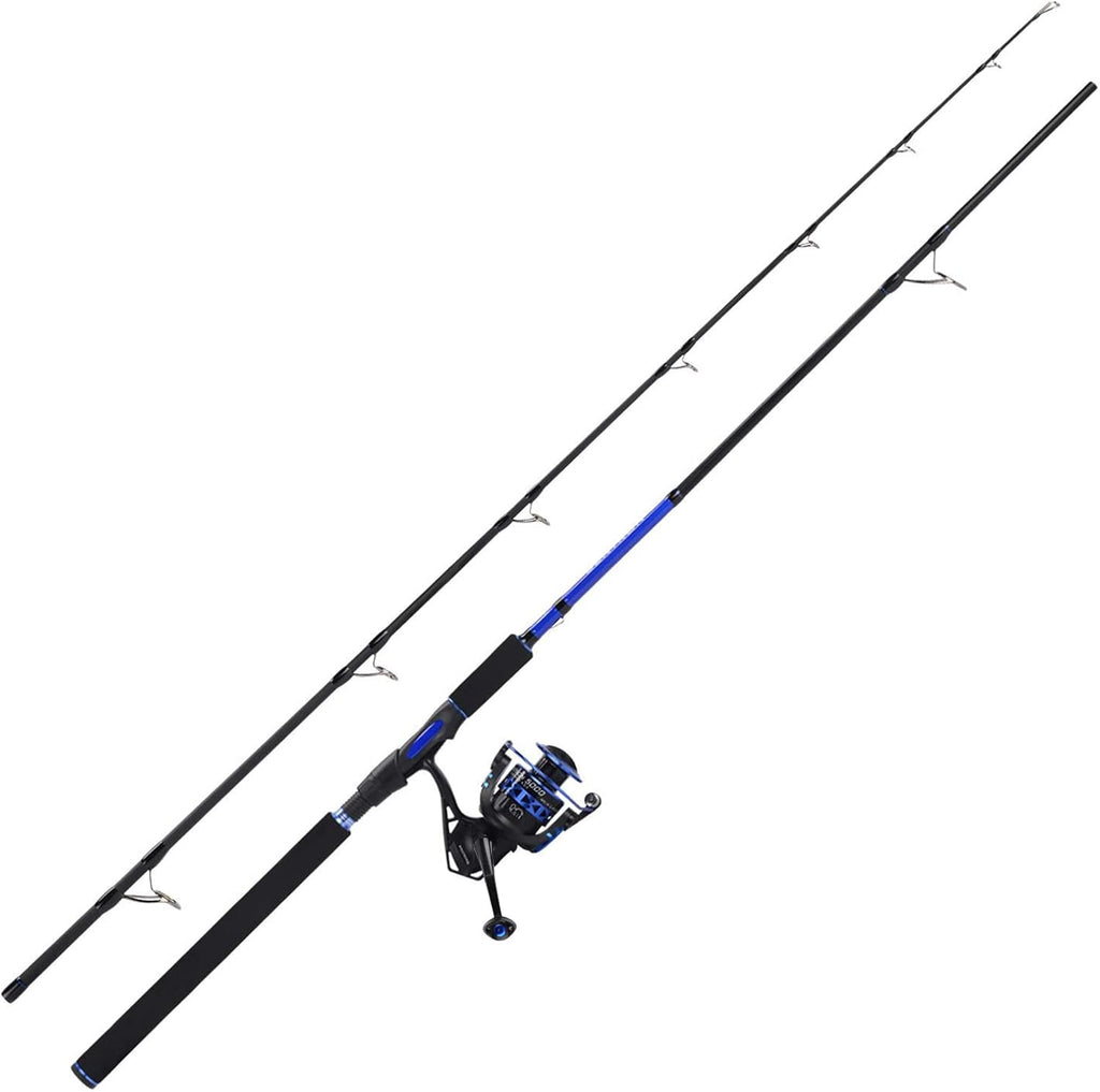 Fishing Rod and Reel Combo, IM6 Graphite 2Pc, Stainless Steel Guides with Ceramic Rings, EVA Handles W268185