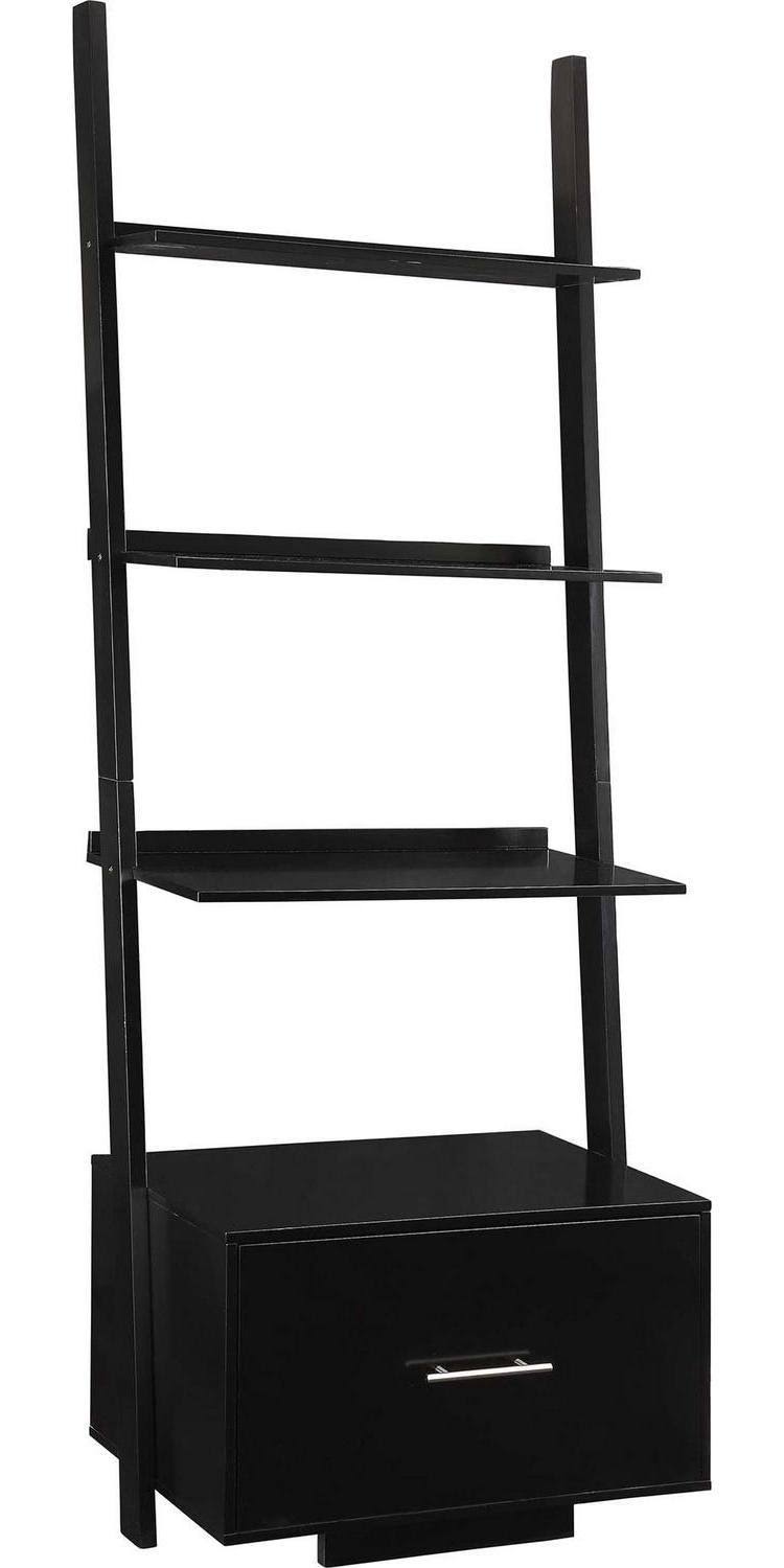 Ladder Bookcase with File Drawer J241112
