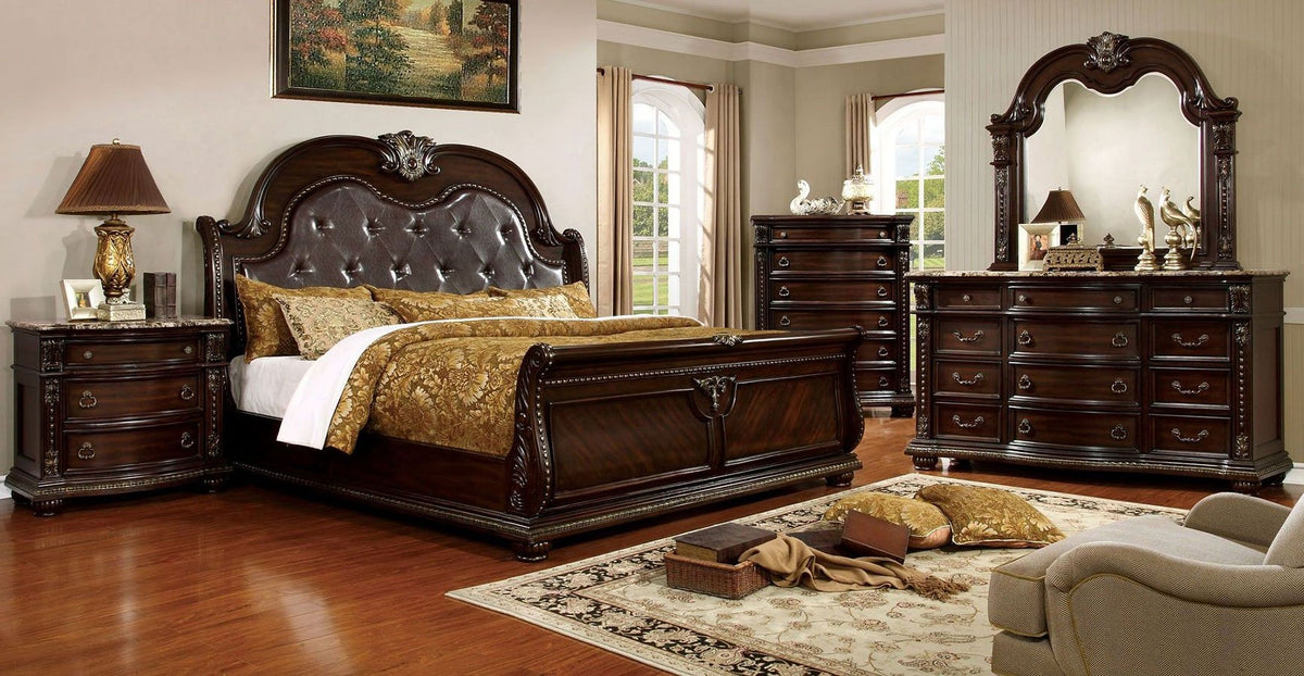 Brown Cherry Eastern King Size Bed C596386