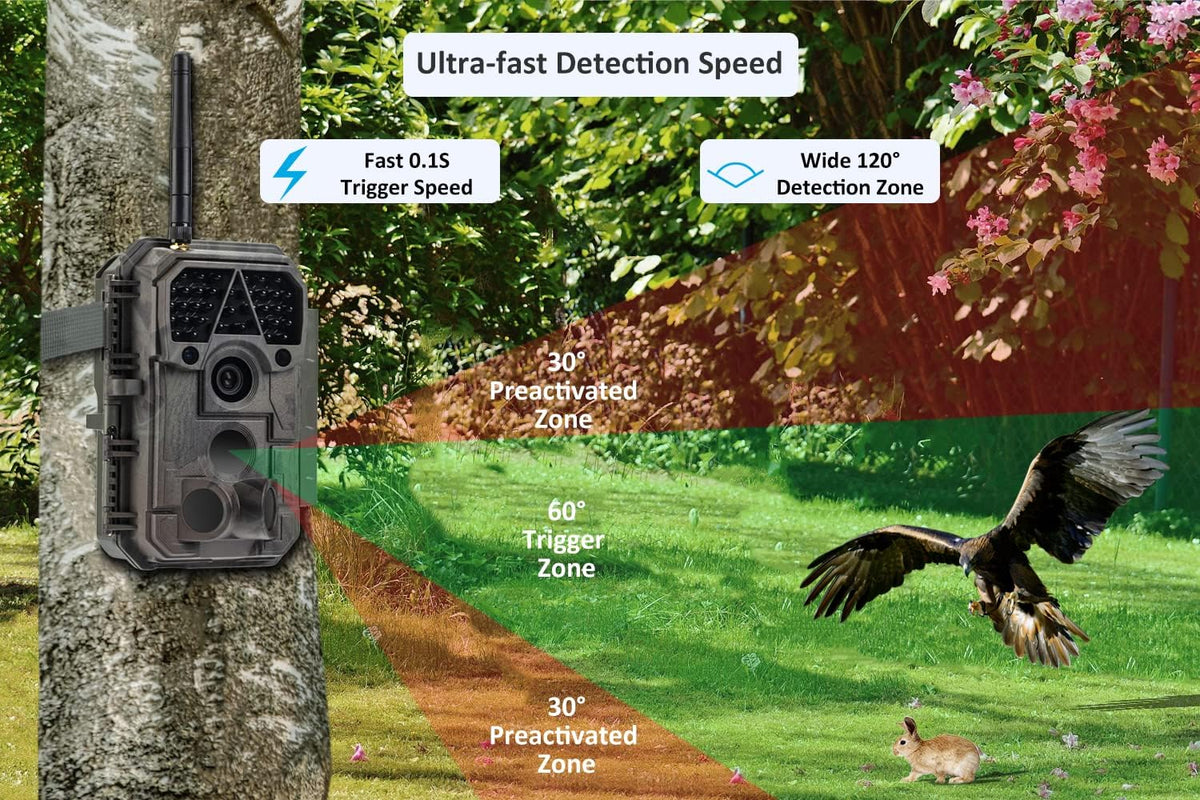 32mp 1296p Trail Camera with 100ft Night Vision Motion Activated Waterproof Y142