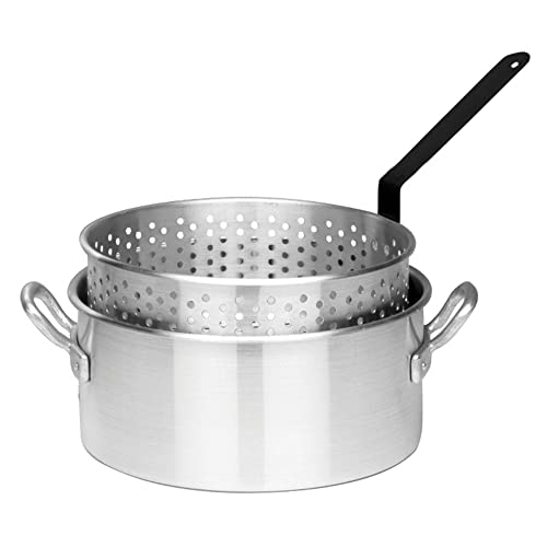 10-qt Aluminum Fry Pot with Perforated Aluminum Basket X976325