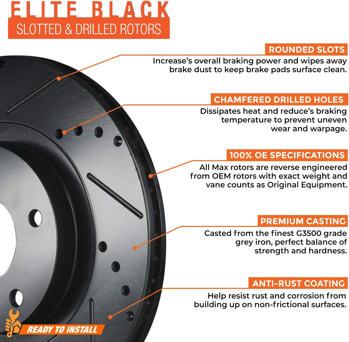 Front and Rear Brake Rotors with Carbon Ceramic Pads D625