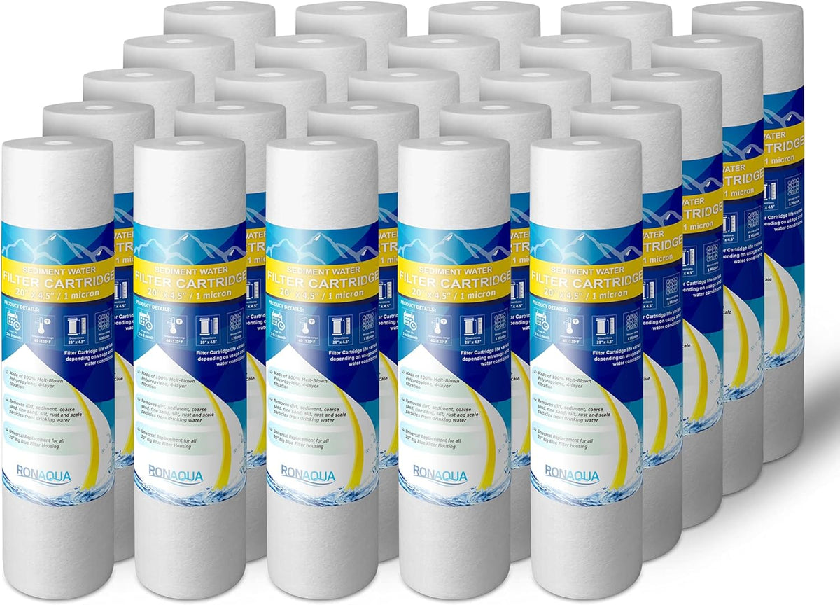 Sediment Replacement Water Filters 1 Micron 4.5x 20 Cartridges 10 Pack T997