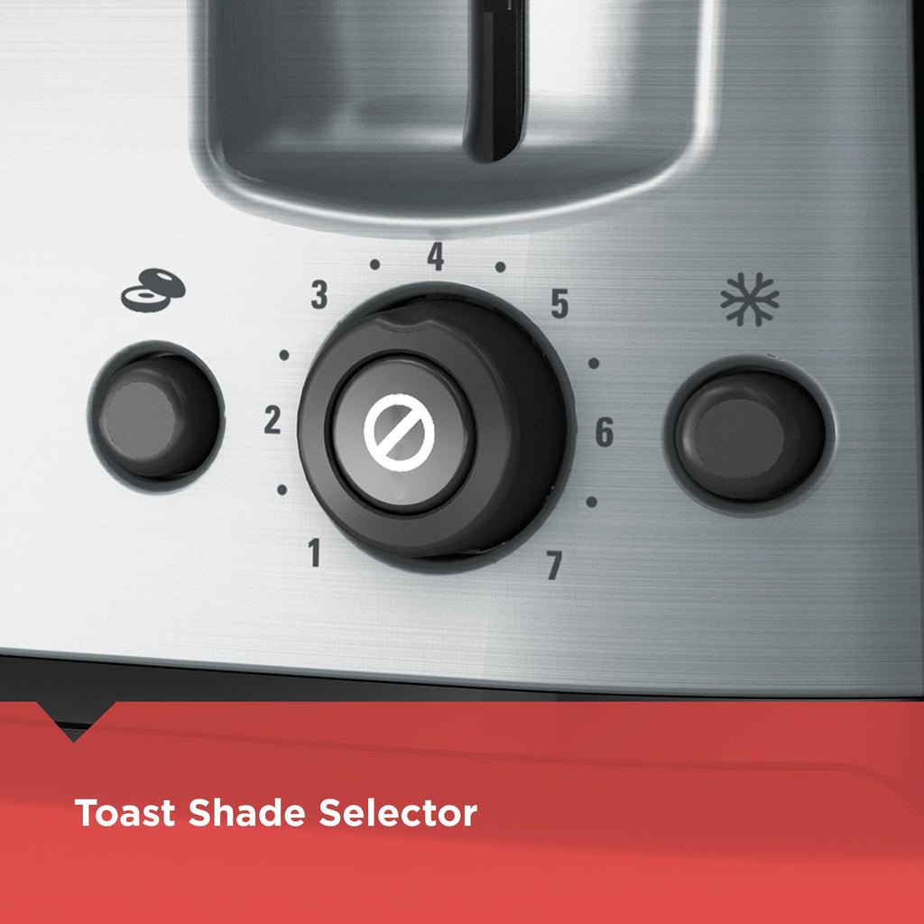 4-Slice Toaster with Extra-Wide Slots, Black/Silver W223236