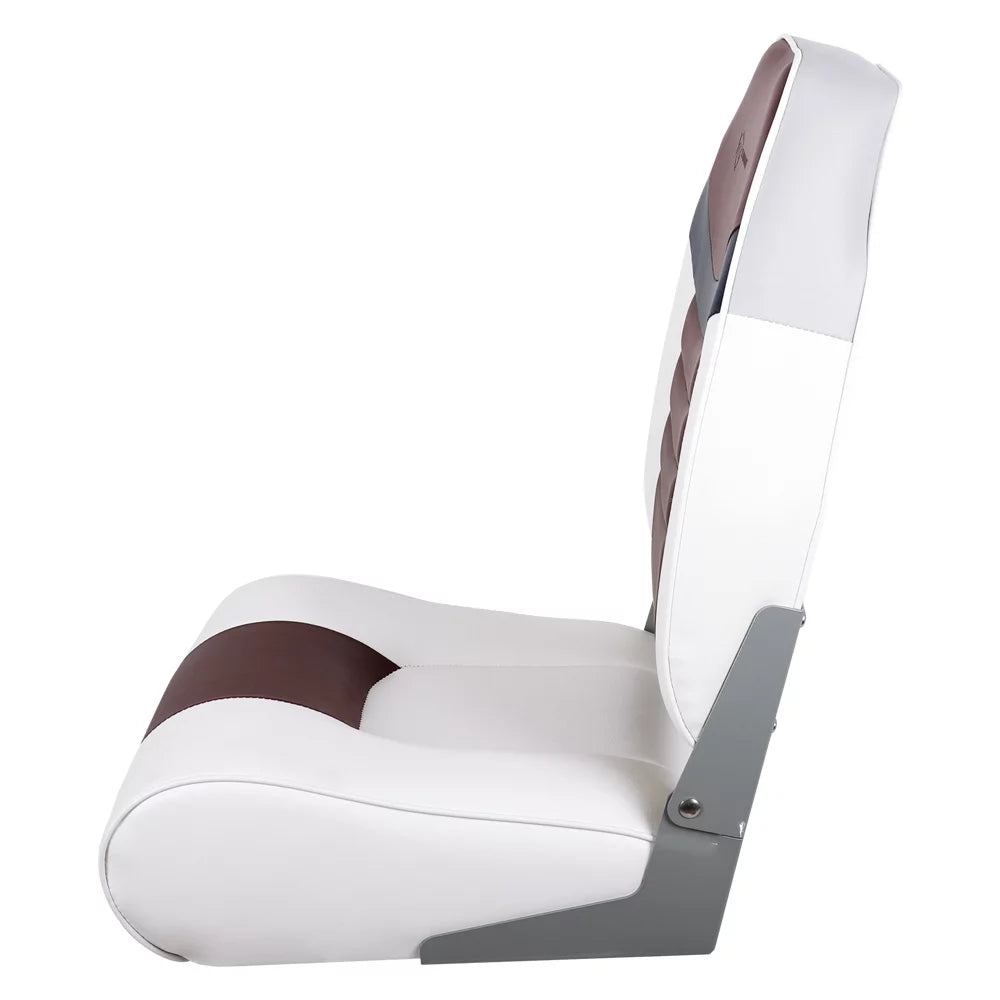 White/Burgundy/Navy High Back Folding Boat Seat D312323