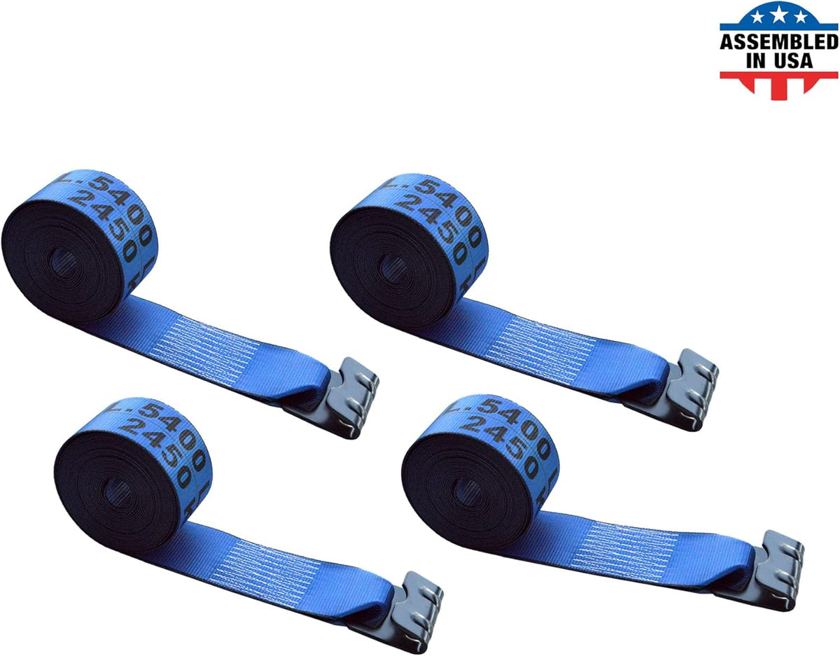 Yellow 4 x 60' Heavy Duty Tie Down Straps Pack of 2 D367