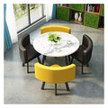 White 80cm Round Table with 4 PU Leather Chairs N33318