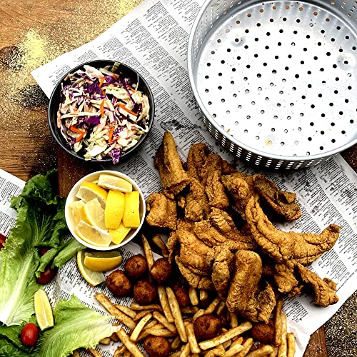10-qt Aluminum Fry Pot with Perforated Aluminum Basket X976325