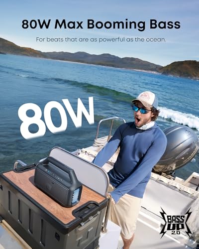 Outdoor Speaker, 80W, IPX7 Waterproof, Floatable, Bluetooth 5.3 T9947
