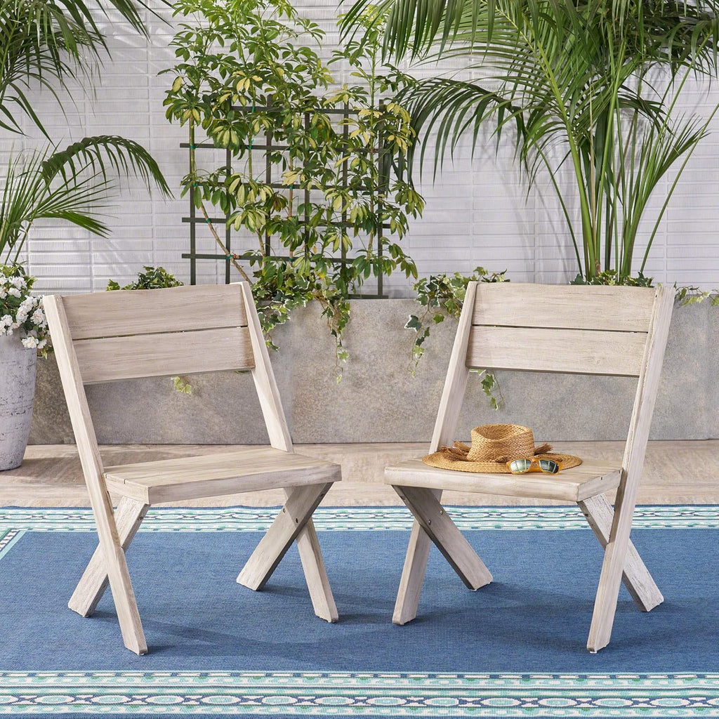 Acacia Wood Chairs Set of 2 A9519