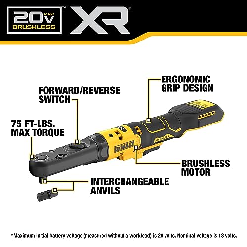 20V MAX XR Cordless Ratchet Set, 3/8" and 1/2" Sealed Head Ratchet H84114