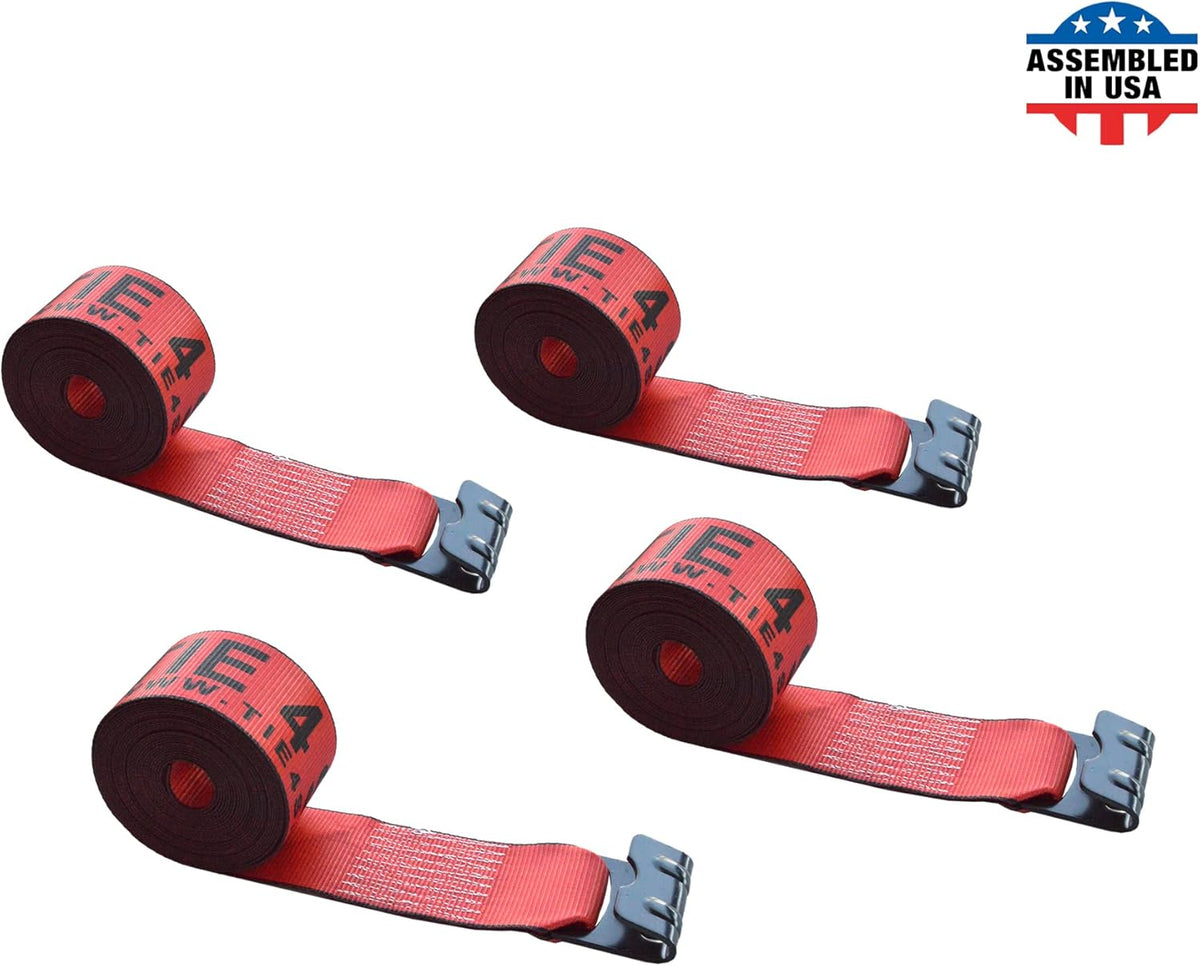Yellow 4 x 60' Heavy Duty Tie Down Straps Pack of 2 D367