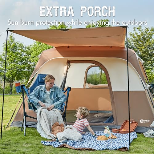 6 Person Camping Tent with Porch W8742