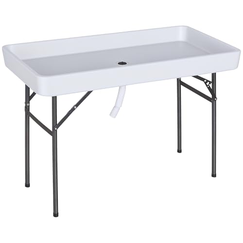 Portable Folding Fish Fillet Cleaning Table with Sink B640357