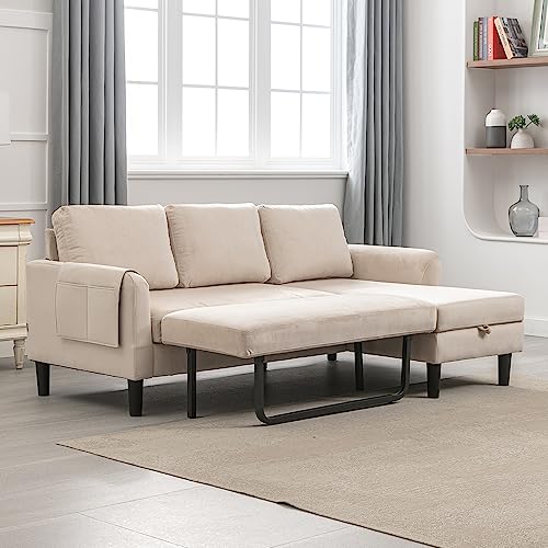 3 Seats Sleeper Sectional Sofa with Pull Out Bed Q148