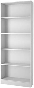 White 5 Shelf Contemporary Bookcase E93339