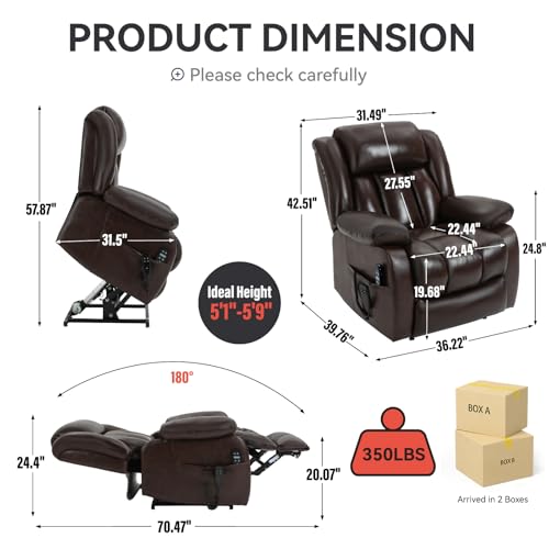 Black Leather Dual Motor Power Lift Recliner Chair G45131