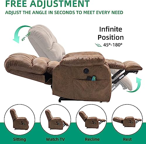Large Dual Motor Lay Flat Lift Recliner Chair with Heat & Massage Y978