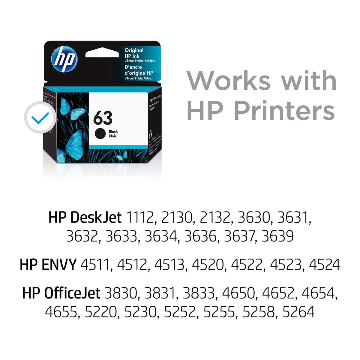 HP 63 Black Original Ink Cartridge P864951