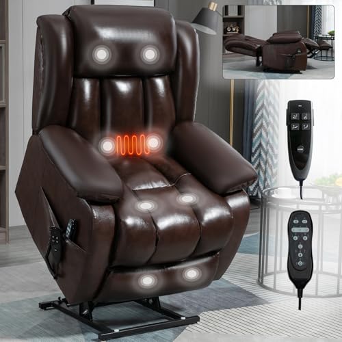 Black Leather Dual Motor Power Lift Recliner Chair G45131