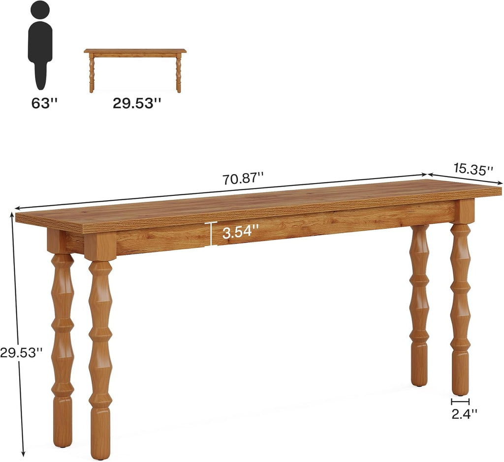 70.9-Inch Extra Long Console Table with Solid Wood Legs S17988