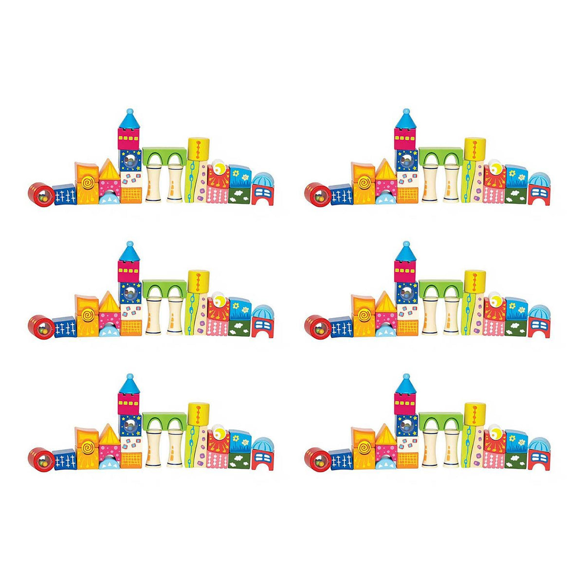 26 Piece Wooden Stacking Blocks Castle Toy G415723