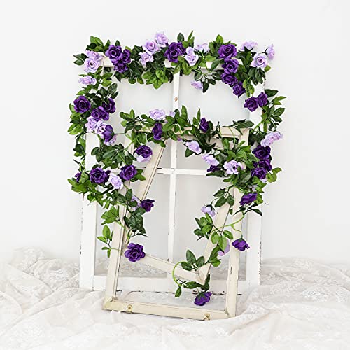 2pcs Artificial Flowers Garland Eucalyptus Peonies Faux Flower Vines (Vintage Pink) E941101