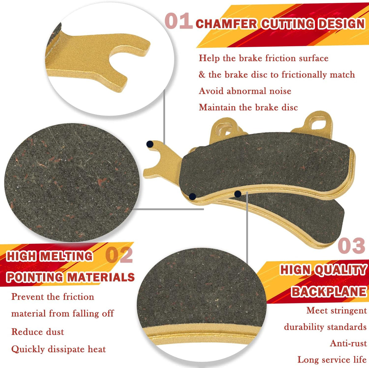 Heavy Duty Front & Rear Ceramic Brake Pad Set U6048