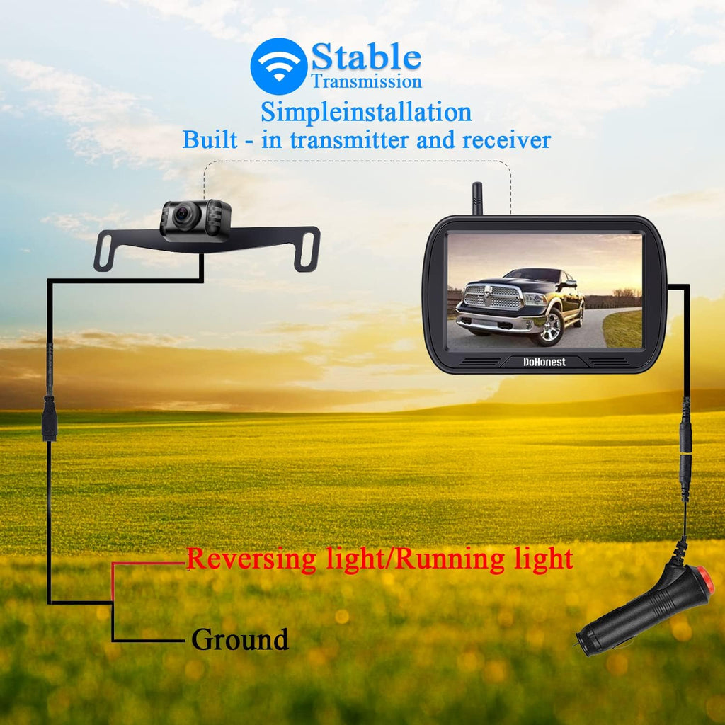 Wireless Backup Camera with 5'' Monitor HD 1080P R1871