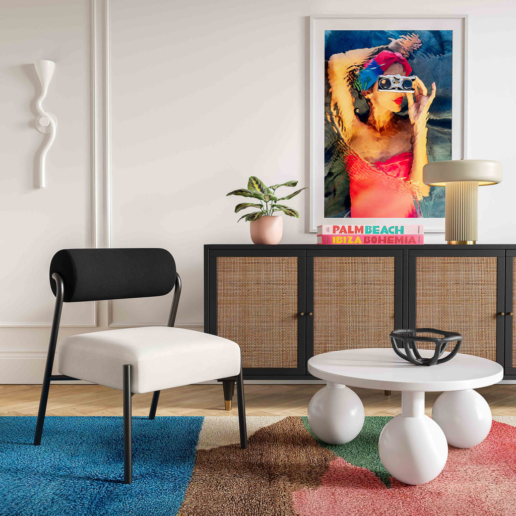 Cream Velvet Accent Chair M662