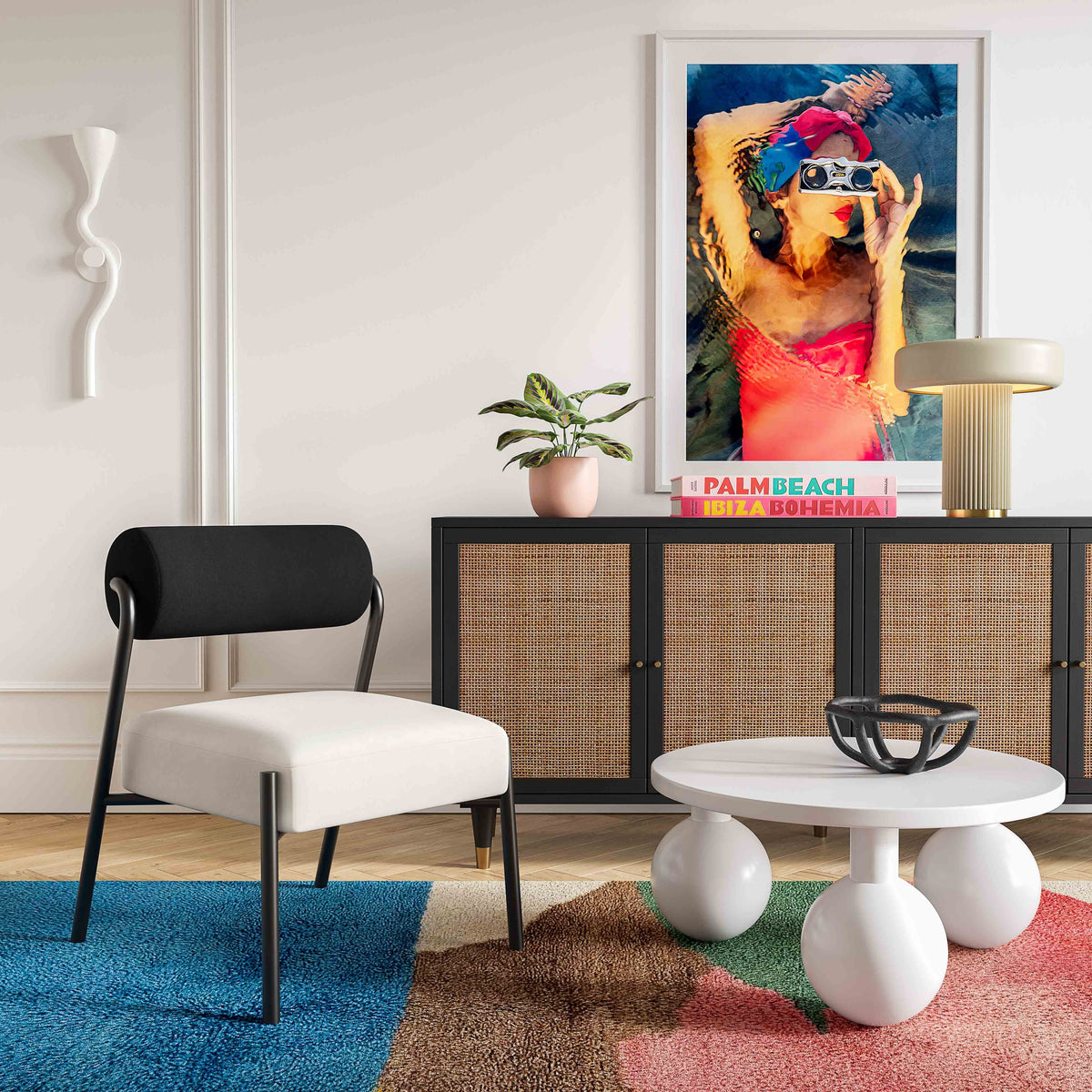 Cream Velvet Accent Chair M662