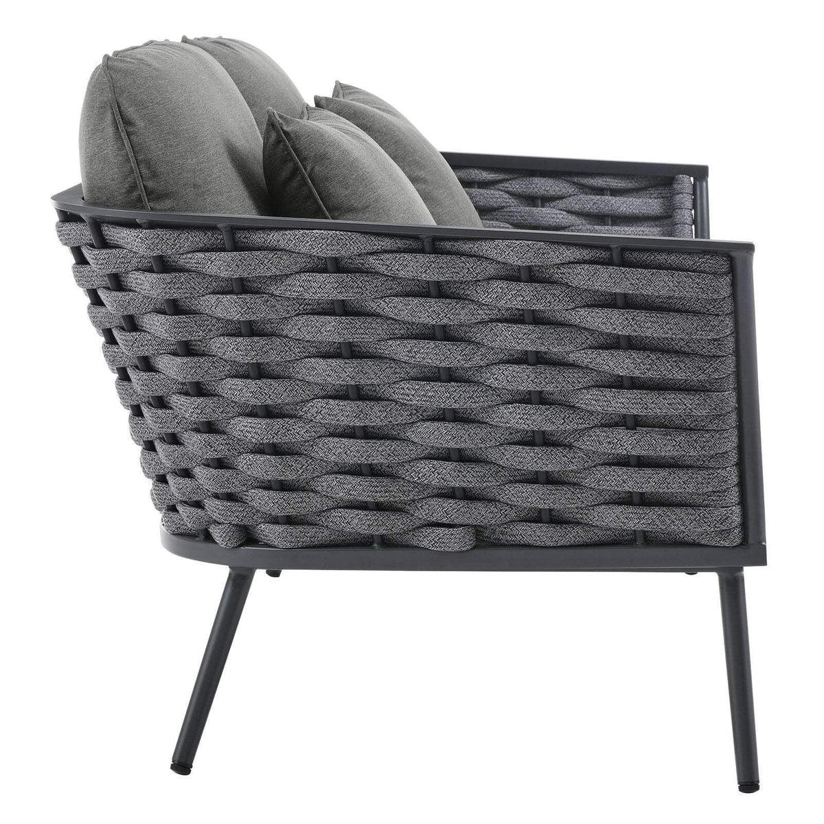 Gray Charcoal 6 Piece Outdoor Aluminum Sectional Sofa Set Q604723
