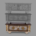 Wood Storage Trunk Coffee Table Off White Ivory J66750