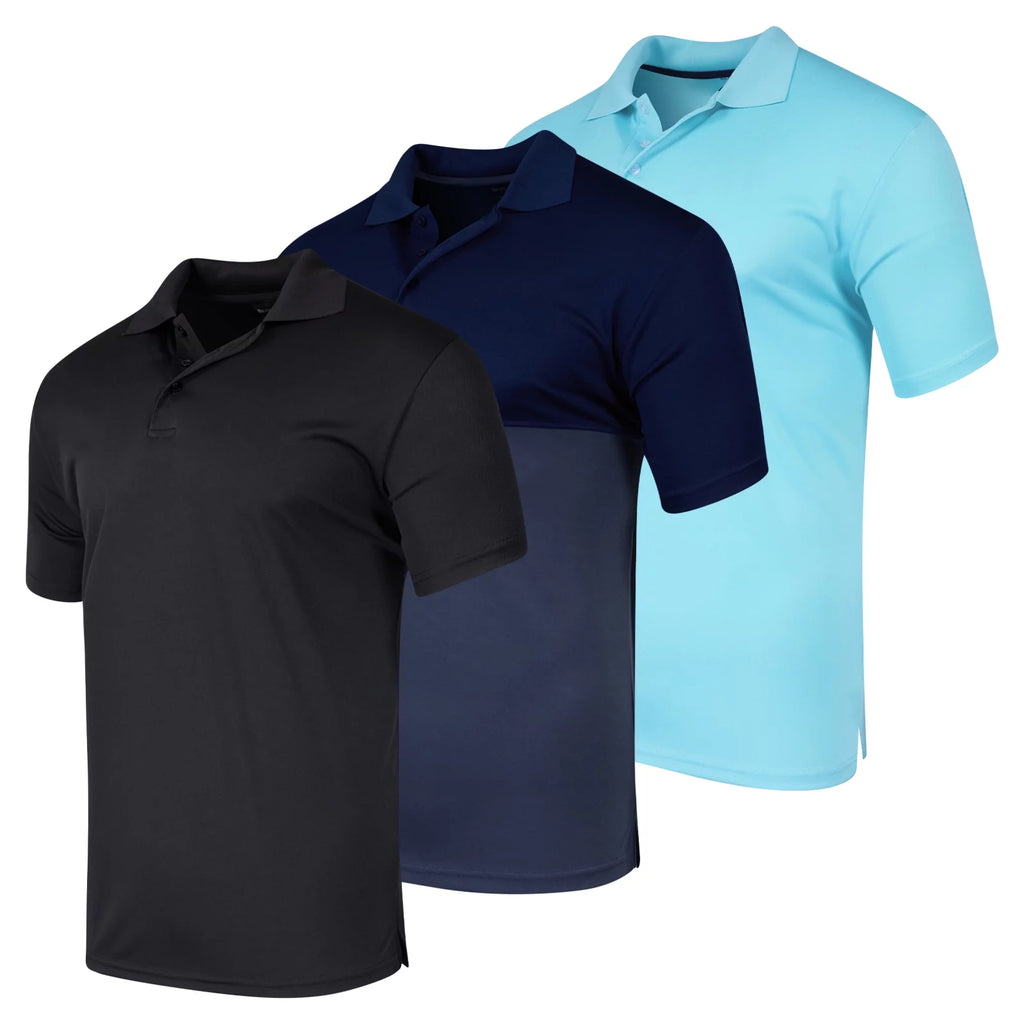 3 Pack Quick-Dry Short Sleeve Athletic Polo Shirt P182