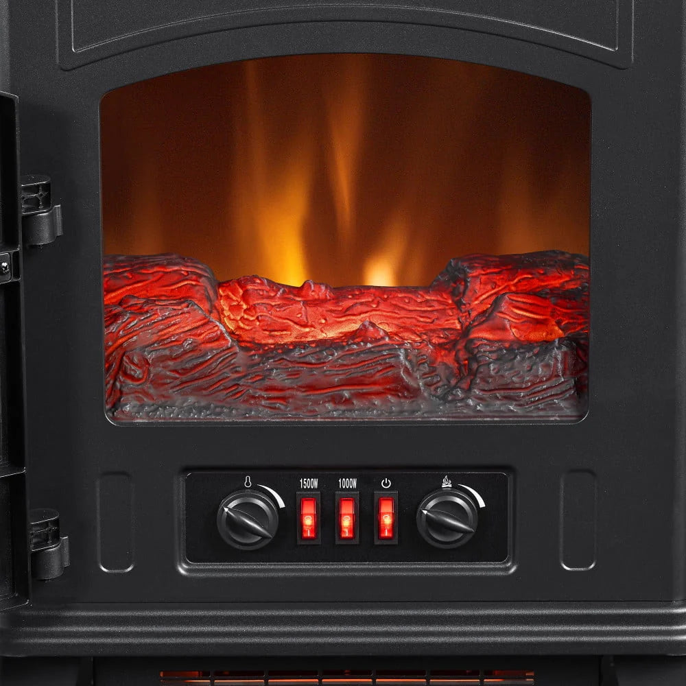 Black Infrared Quartz Electric Fireplace Stove Heater F8604