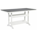 Gray and White Outdoor Plastic Dining Table W324