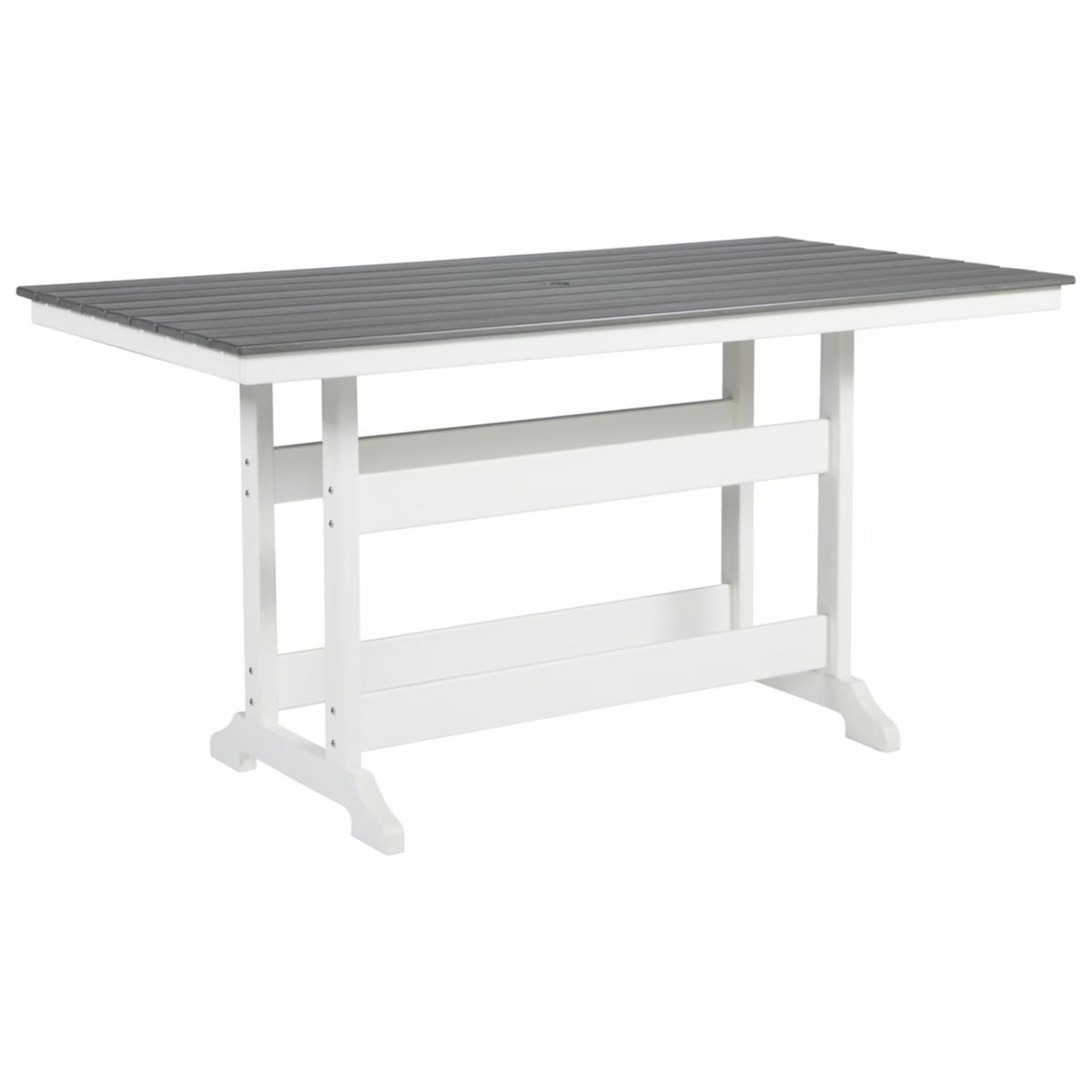 Gray and White Outdoor Plastic Dining Table W324