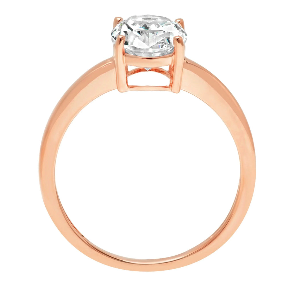 18K Rose Gold Oval Cut Diamond Engagement Ring size 3.5 A7048