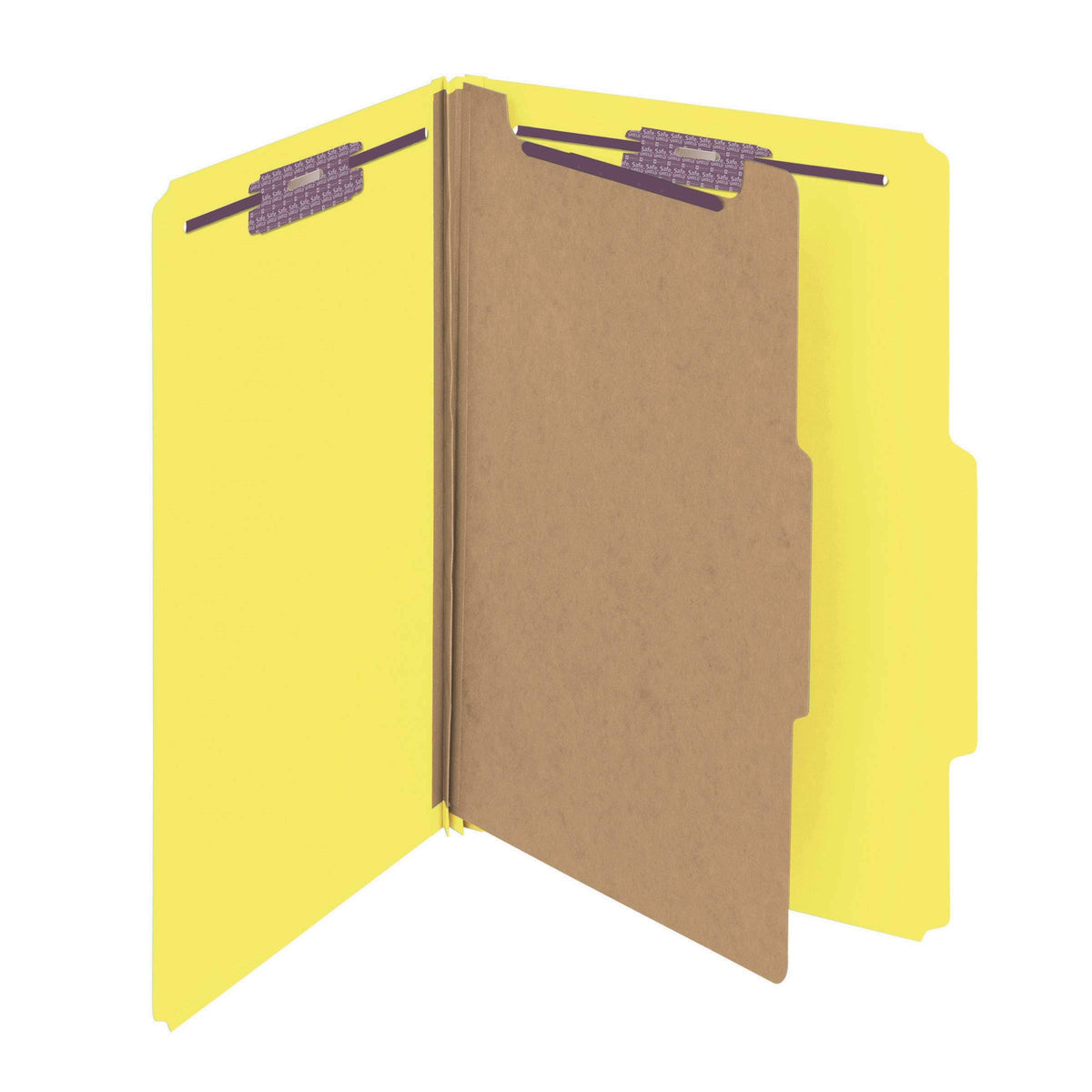 Yellow Legal Size Classification Folders with Fasteners, 10 per Box R462