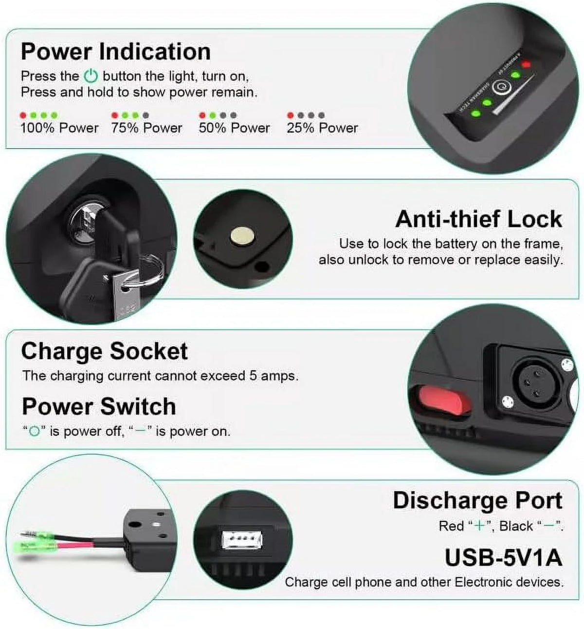 36V 8Ah Electric Bike Battery Pack W2747