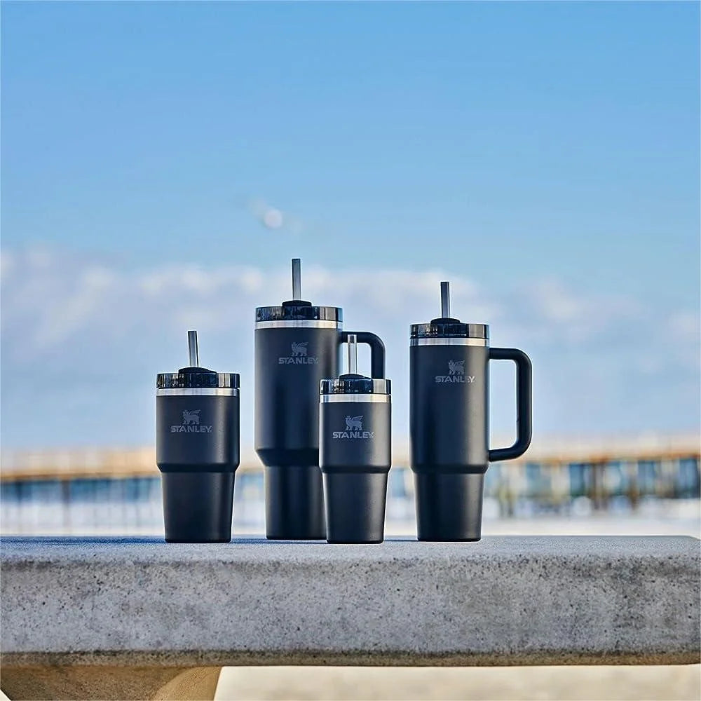 40 oz Black Stainless Steel Insulated Tumbler with Lid and Straw O3516
