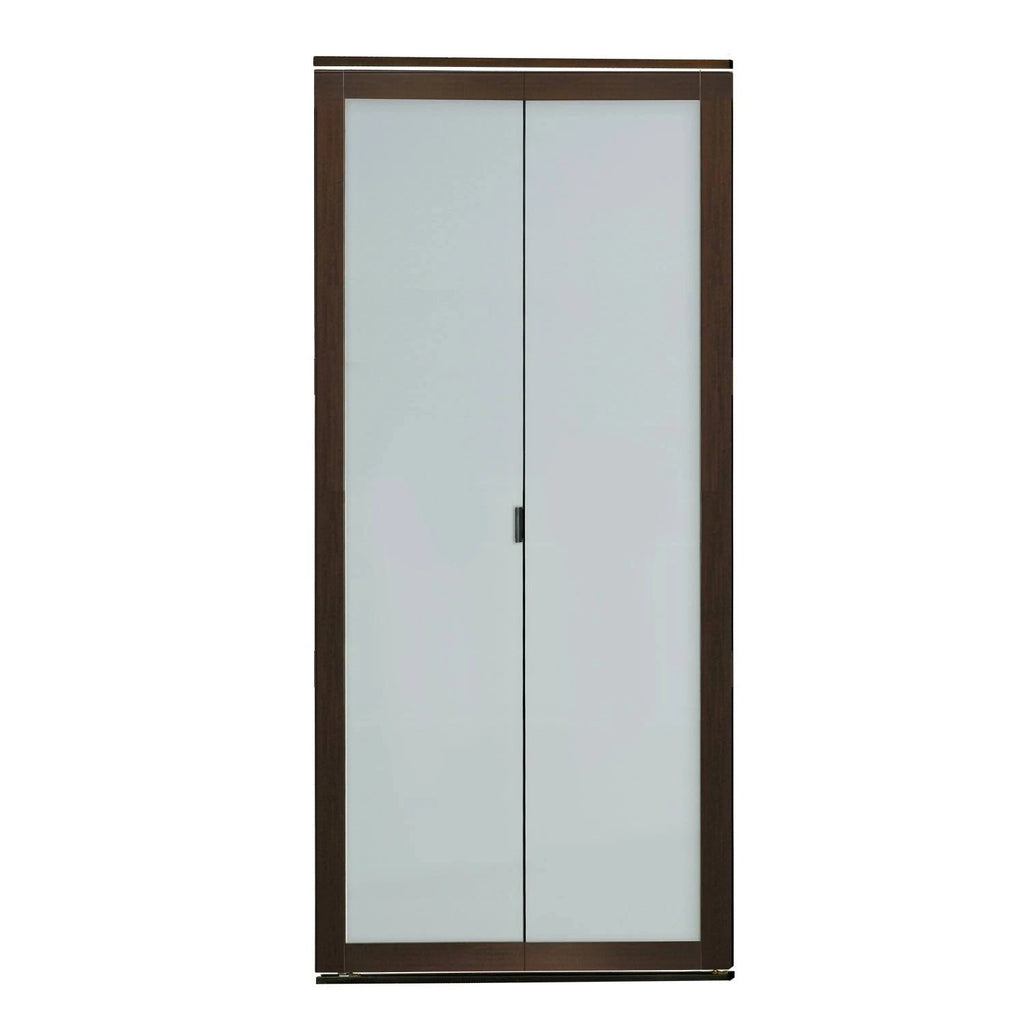 Mocha 1-Lite MDF Wood Frame Frosted Glass Interior Bi-Fold Closet Door F29310