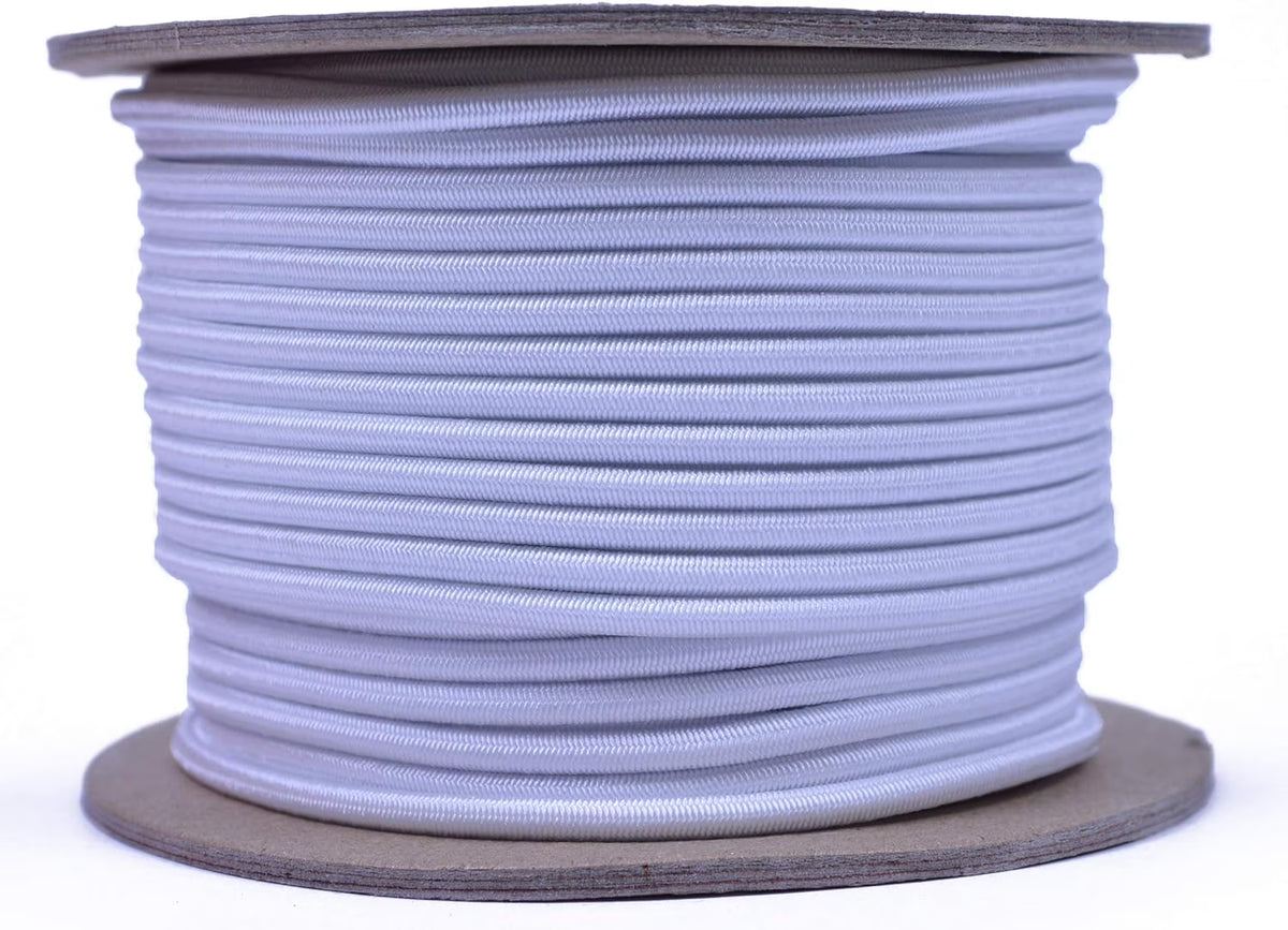 White 1/8 Inch Shock Cord 100 Foot Spool I653492