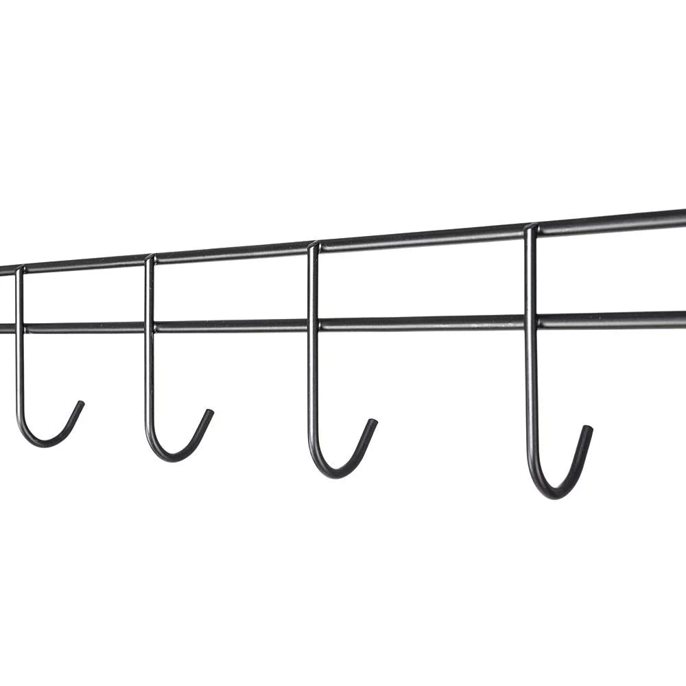 Portable Double Rod Garment Rack with Adjustable Shelves & Wheels Black P822