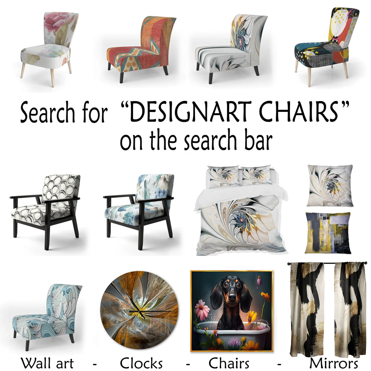 Upholstered Patterned Accent Chair and Arm Chair N38110